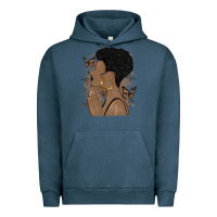 Pigment Midnight Navy black woman praying Urban Hoodie - MaliasSmallBusiness