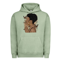 Pigment Oil Green black woman praying Urban Hoodie - MaliasSmallBusiness