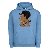 Pigment Pebble Blue black woman praying Urban Hoodie - MaliasSmallBusiness
