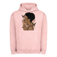 Pigment Salmon black woman praying Urban Hoodie - MaliasSmallBusiness