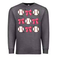 Charcoal Heather baseball coquette bow Premium Sweatshirt - JahusDesignShop