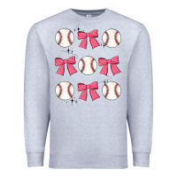 Heather Grey baseball coquette bow Premium Sweatshirt - JahusDesignShop