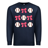 Navy baseball coquette bow Premium Sweatshirt - JahusDesignShop