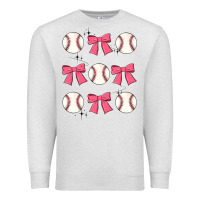Oatmeal Heather baseball coquette bow Premium Sweatshirt - JahusDesignShop