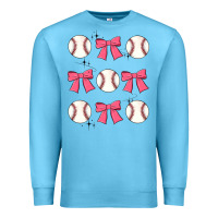 Ocean Blue baseball coquette bow Premium Sweatshirt - JahusDesignShop