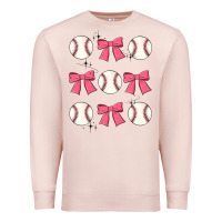 Pale Pink baseball coquette bow Premium Sweatshirt - JahusDesignShop