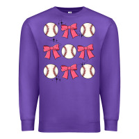 Purple baseball coquette bow Premium Sweatshirt - JahusDesignShop