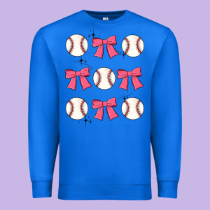 Baseball Coquette Bow Premium Sweatshirt Designed By Jahusdesignshop
