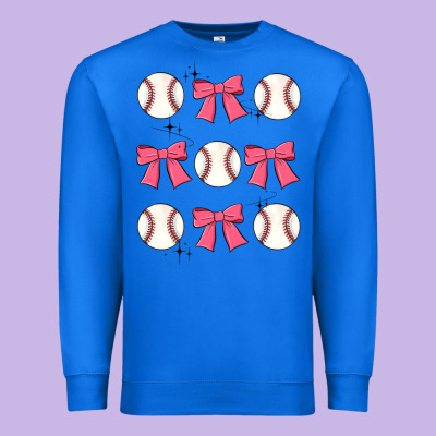 Baseball Coquette Bow Premium Sweatshirt Designed By Jahusdesignshop