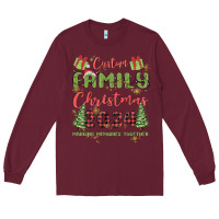Burgundy custom family christmas 2024 marking memories toge Long Sleeve Tee - MaliasSmallBusiness