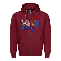 Burgundy little miss liberty billie wilder Zipper Hoodie - texasbilliewilder