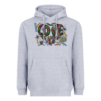Heather Grey i love teaching Heavyweight Hoodie - CowhideDigitalArt