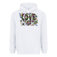 White i love teaching Heavyweight Hoodie - CowhideDigitalArt
