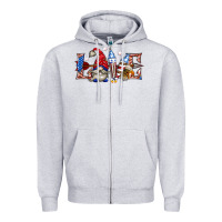 Heather Grey love 4th july with gnome billie wilder Zipper Hoodie - texasbilliewilder