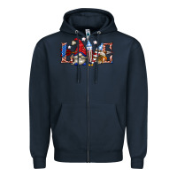 Navy love 4th july with gnome billie wilder Zipper Hoodie - texasbilliewilder