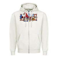 Oatmeal Heather love 4th july with gnome billie wilder Zipper Hoodie - texasbilliewilder