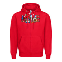 Red love 4th july with gnome billie wilder Zipper Hoodie - texasbilliewilder