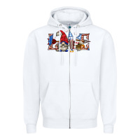 White love 4th july with gnome billie wilder Zipper Hoodie - texasbilliewilder