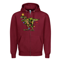 Burgundy tree rex christmas Zipper Hoodie - Zillion Design Studio