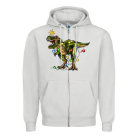 Dove Grey tree rex christmas Zipper Hoodie - Zillion Design Studio