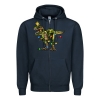 Navy tree rex christmas Zipper Hoodie - Zillion Design Studio