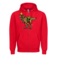 Red tree rex christmas Zipper Hoodie - Zillion Design Studio