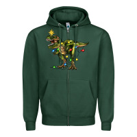 Sports Green tree rex christmas Zipper Hoodie - Zillion Design Studio