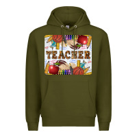 Army Green Teacher Premium Hoodie - LillyAllenDesigns