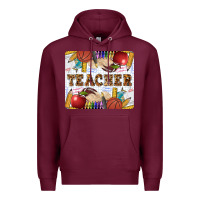 Burgundy Teacher Premium Hoodie - LillyAllenDesigns