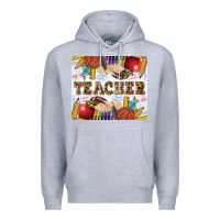 Heather Grey Teacher Premium Hoodie - LillyAllenDesigns