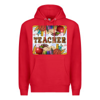 Red Teacher Premium Hoodie - LillyAllenDesigns