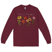 Burgundy nana's garden Long Sleeve Tee - MaliasSmallBusiness