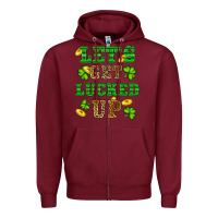 Burgundy st patricks day lets get lucked up Zipper Hoodie - RanaPortraitStore