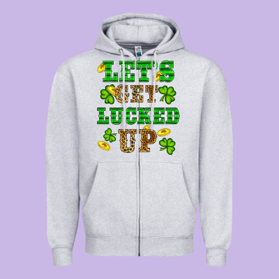 Zipper Hoodie st patricks day lets get lucked up
