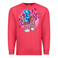 Cardinal cancer ribbon pink converse and flowers Premium Sweatshirt - AdoDesignShop