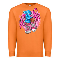 Carrot cancer ribbon pink converse and flowers Premium Sweatshirt - AdoDesignShop