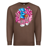 Chestnut cancer ribbon pink converse and flowers Premium Sweatshirt - AdoDesignShop