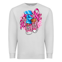 Dove Grey cancer ribbon pink converse and flowers Premium Sweatshirt - AdoDesignShop