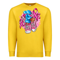 Lemon cancer ribbon pink converse and flowers Premium Sweatshirt - AdoDesignShop