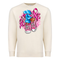 Sandshell cancer ribbon pink converse and flowers Premium Sweatshirt - AdoDesignShop