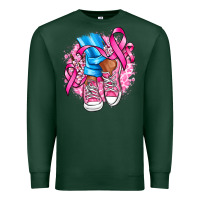 Sports Green cancer ribbon pink converse and flowers Premium Sweatshirt - AdoDesignShop