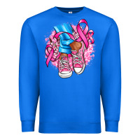 True Royal cancer ribbon pink converse and flowers Premium Sweatshirt - AdoDesignShop