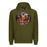 Army Green joy reindeer christmas ornament Premium Hoodie - Jasminsmagicworld