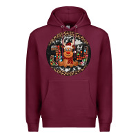 Burgundy joy reindeer christmas ornament Premium Hoodie - Jasminsmagicworld