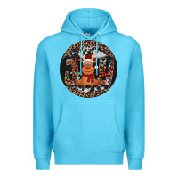 Ocean Blue joy reindeer christmas ornament Premium Hoodie - Jasminsmagicworld