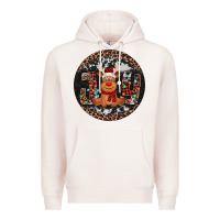 Pale Pink joy reindeer christmas ornament Premium Hoodie - Jasminsmagicworld