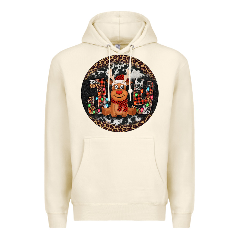 Joy Reindeer Christmas Ornament Premium Hoodie by Jasminsmagicworld | Teevron