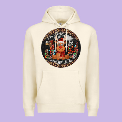 Joy Reindeer Christmas Ornament Premium Hoodie Designed By Jasminsmagicworld
