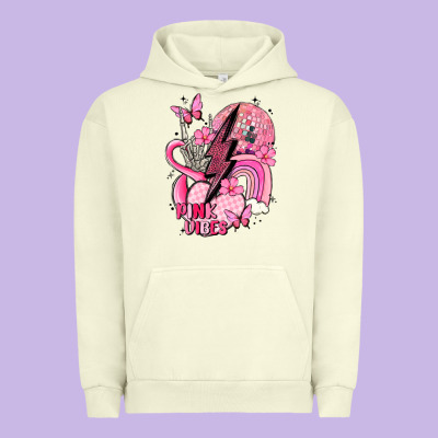 Pink Vibes Urban Hoodie Designed By Maliassmallbusiness