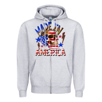 Heather Grey made in america Zipper Hoodie - texasbilliewilder